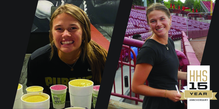 Promo image has two pictures of Julia Skinner, one from Purdue days and one from today.