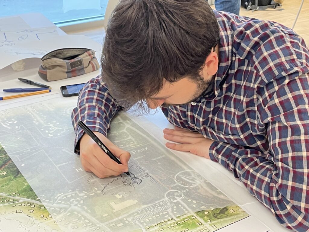 Man sketching a design idea
