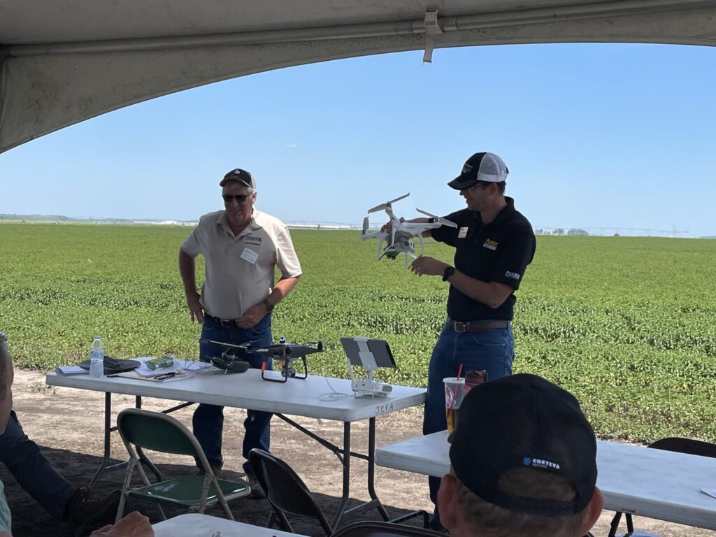 Bryan Overstreet and Phil Woolery demonstrate the use of drones