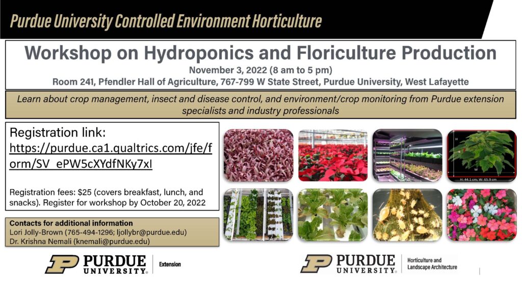 Flyer for Workshop on Hydroponics and Floriculture Production