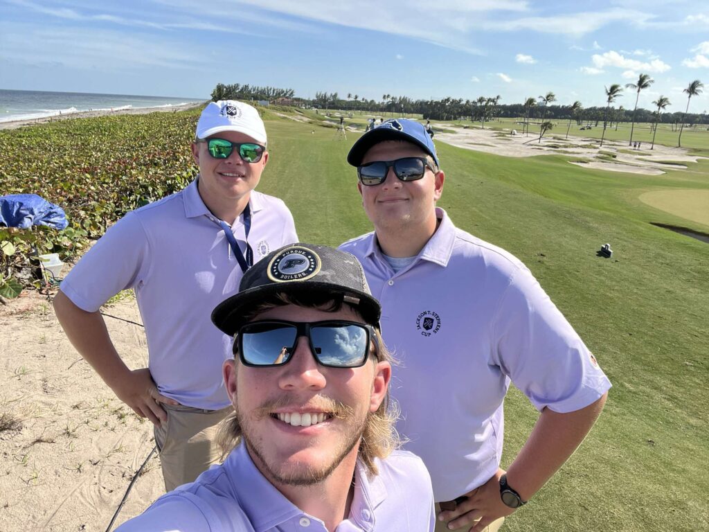 Austin Cline, Eli Ziliak, and Max Schimmel at Seminole Golf Club