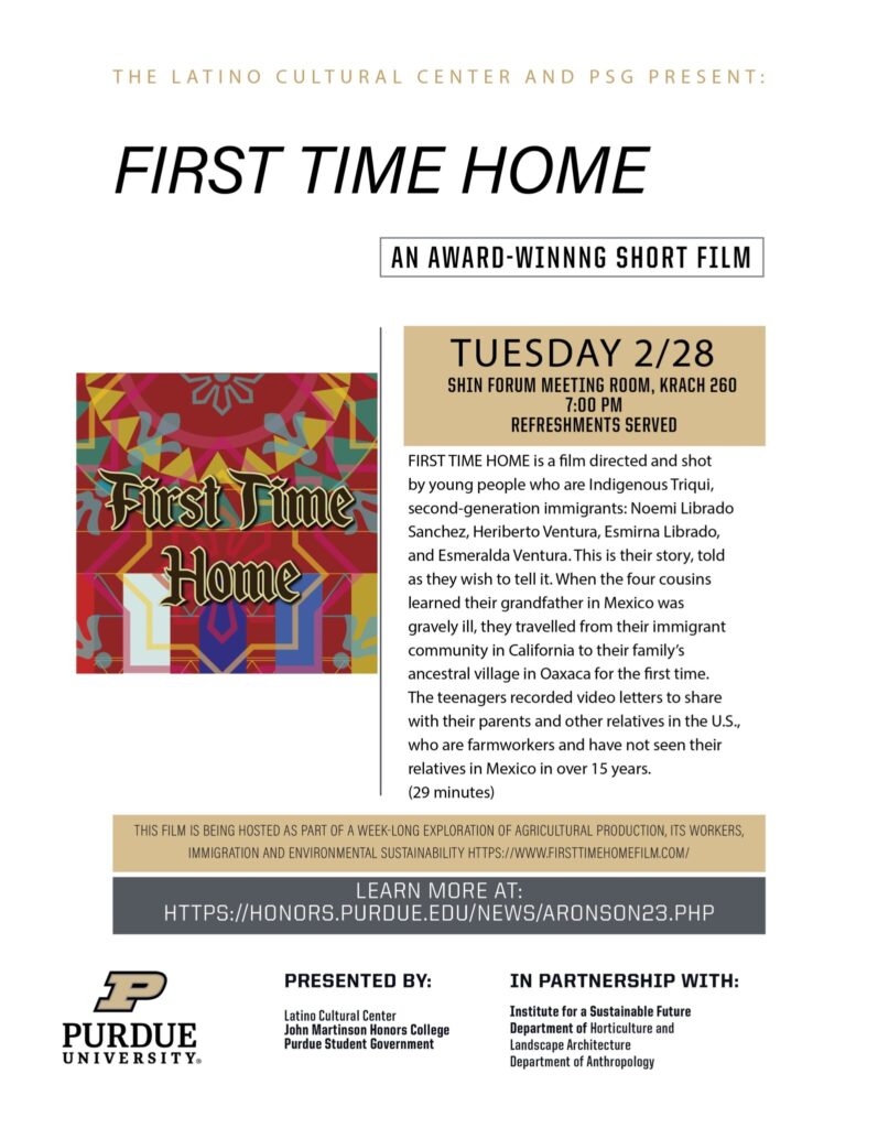 Flyer for "First Time Home" Short Film showing