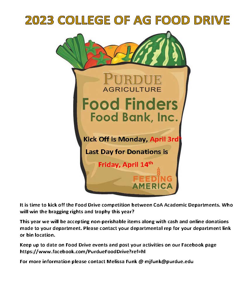2023 College of Ag Food Drive Flyer.