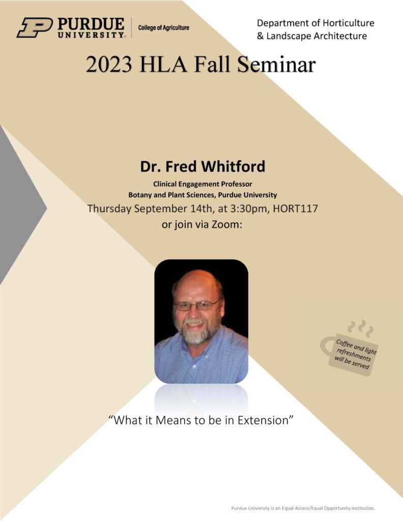 2023 HLA Fall Seminar Flyer for Dr. Fred Whitford's Presentation
