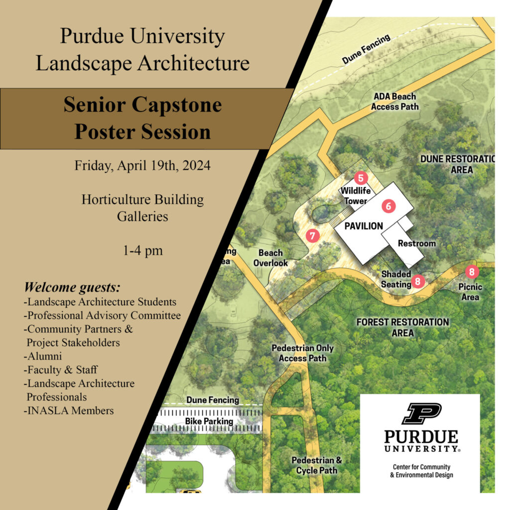 Purdue LA Senior Capstone Poster Presentation flyer.
