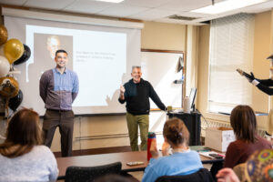 Steve Hallett being honored with the Murphy Award in his class.
