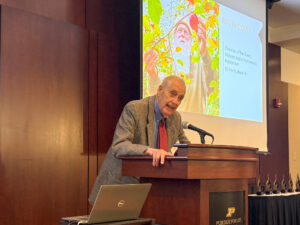 Dr. Jules Janick co-introduces David Doud.