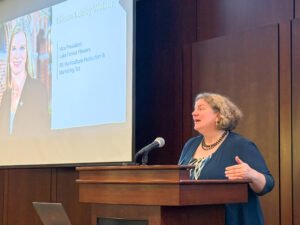 Linda Prokopy introducing Eileen Looby Weber.