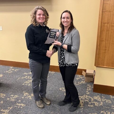 Ashley Adair, Extension Organic Agriculture Specialist, and Renee Wiatt, Purdue Ag Economics and PUCESA Awards Chair.