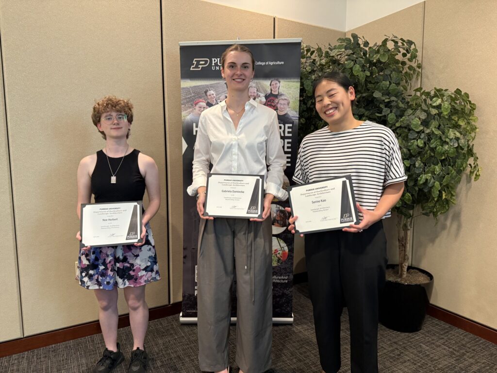 Outstanding Landscape Architecture Students Noe Herbert, Gabriela Damiecka, and Serine Kao.