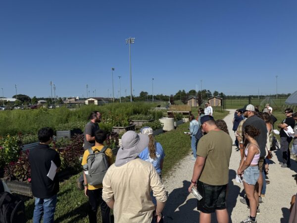 Participants gather learning about cut flower production.