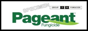 The top of the Pageant fungicide label shows the FRAC Code, which is 7+11.