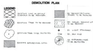 Sample Legend from Demolition plan.