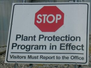 Plant protection quarantine in effect in a nursery in the Pacific Northwest.