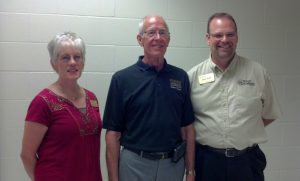 Pictured from left to right: Rosie Lenihan, Hendricks County MG President, Jon Cain, Extension Educator, and John Orick, Purdue MG State Coordinator