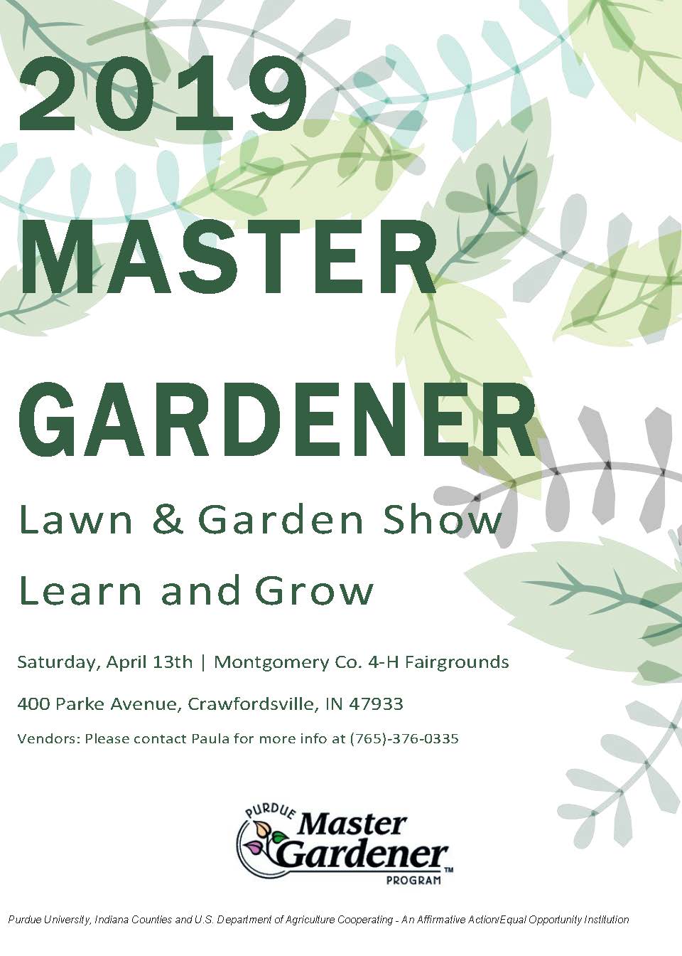 Montgomery County Master Gardeners Lawn And Garden Show Purdue