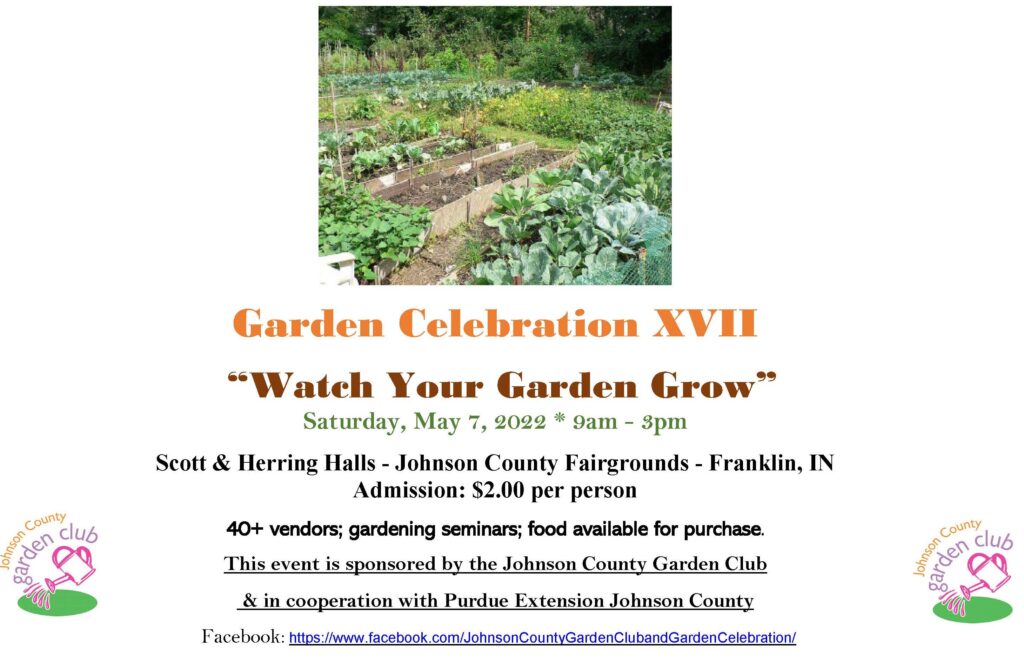 Image of the flyer for the Johnson County Garden Celebration