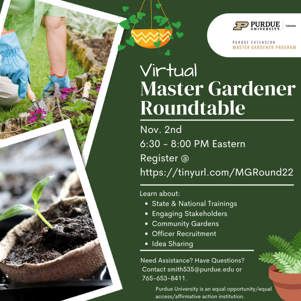 Virtual Master Gardener Rountable flyer