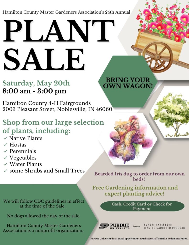 Flyer for the Hamilton County Master Gardeners Annual Plant Sale