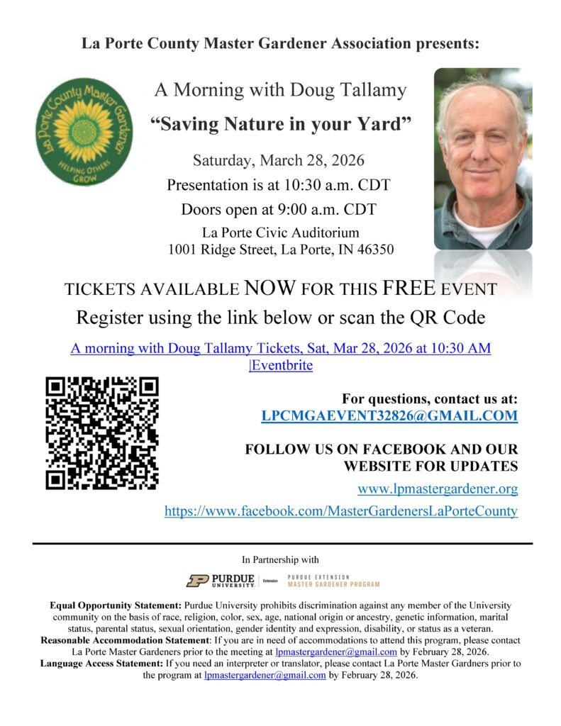 Flyer for the La Porte County MGA event (information below)