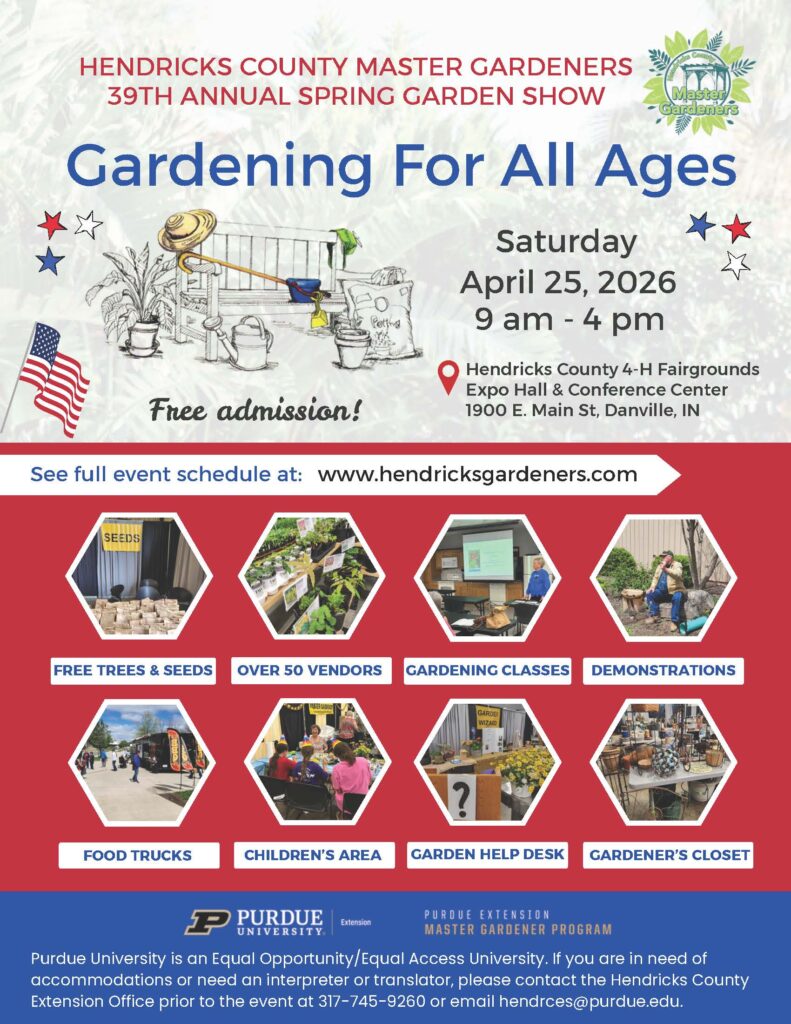 Flyer for the Gardening for All Ages event, all information is below.