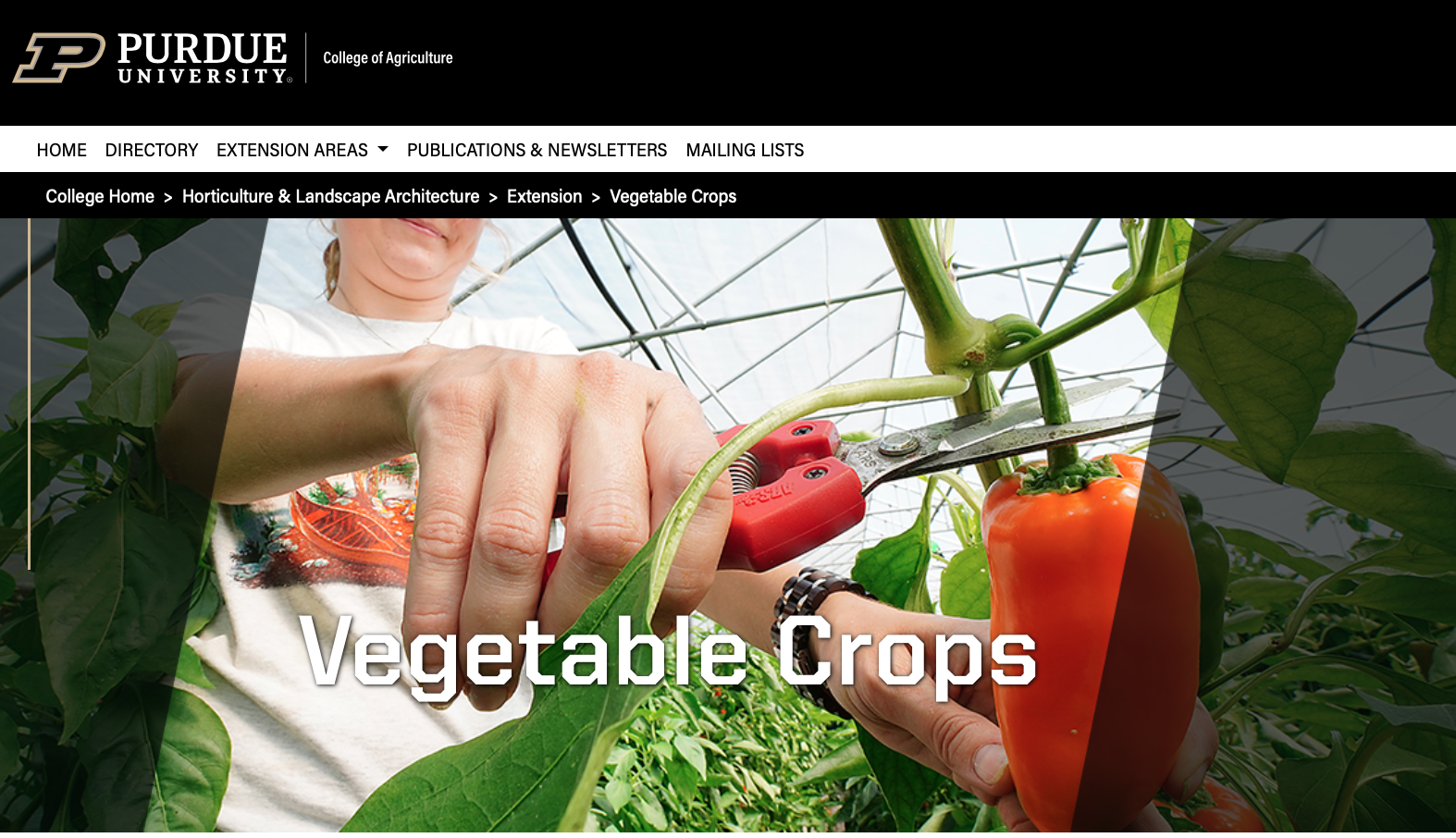 Vegetable and High Tunnel Resources for Beginning Farmers Purdue