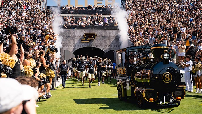 Boilermaker Special during a Purdue University football game.
