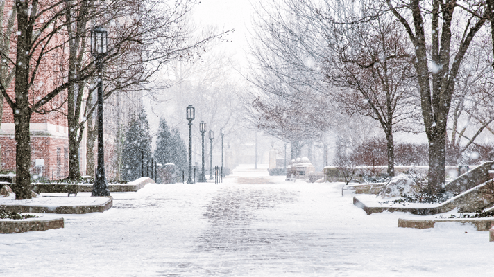 Purdue University Campus in winter