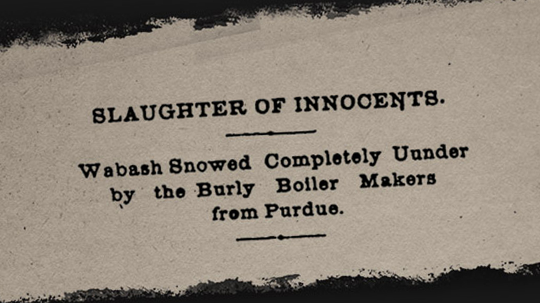 Slaughter of Innocents, Wabash snowed completely under by the Burly Boilermakers from Purdue.