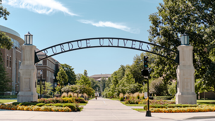 Purdue’s Gateway to the Future arch.