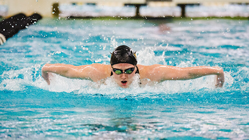 A member of the Purdue swim team.