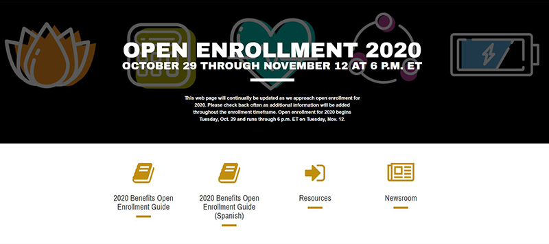 Open enrollment web page