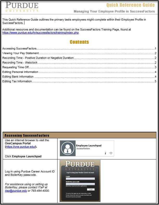 Managing Your Employee Profile