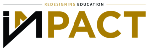 a logo with the word impact