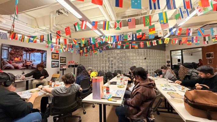 Launch Pad space at Purdue University Indianapolis with people participating in activity