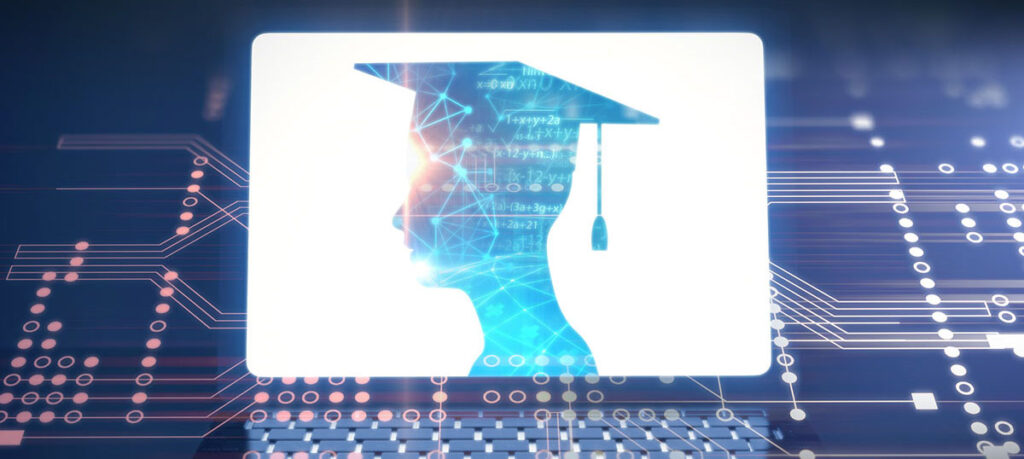 3d rendering of virtual human silhouette on laptop screen,concept of online education
