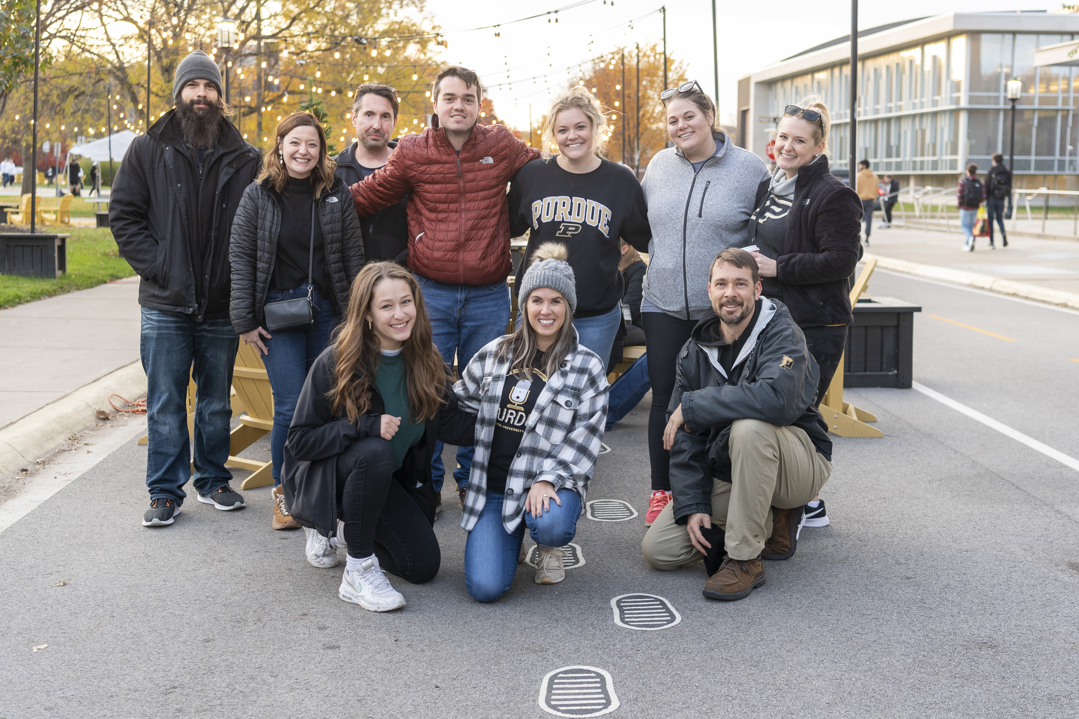 Several members of the Purdue Marketing and Communications staff came together to film the university’s 2021 holiday commercial over the course of three nights.