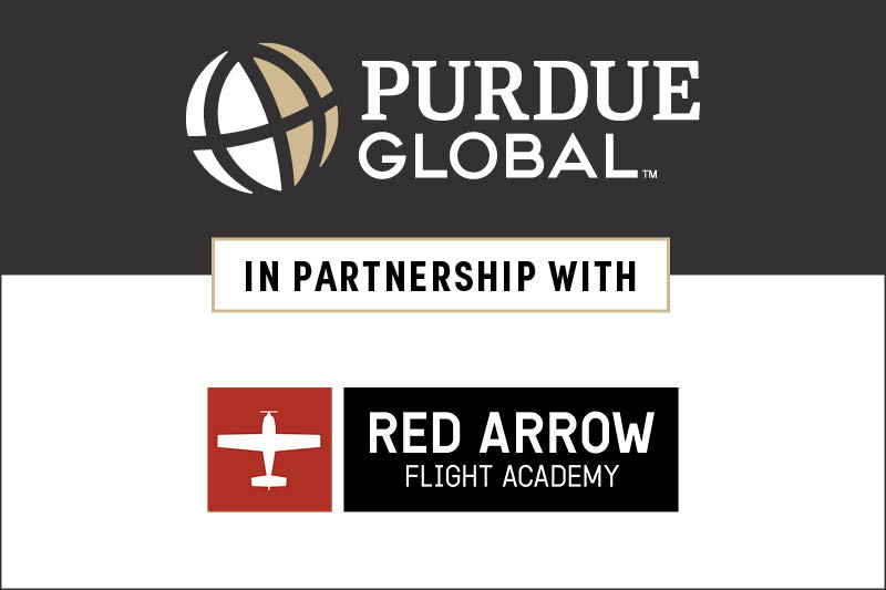 Purdue Global in partnership with Red Arrow Flight Academy.