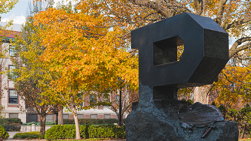 The Unfinished Block P on the Purdue University campus.