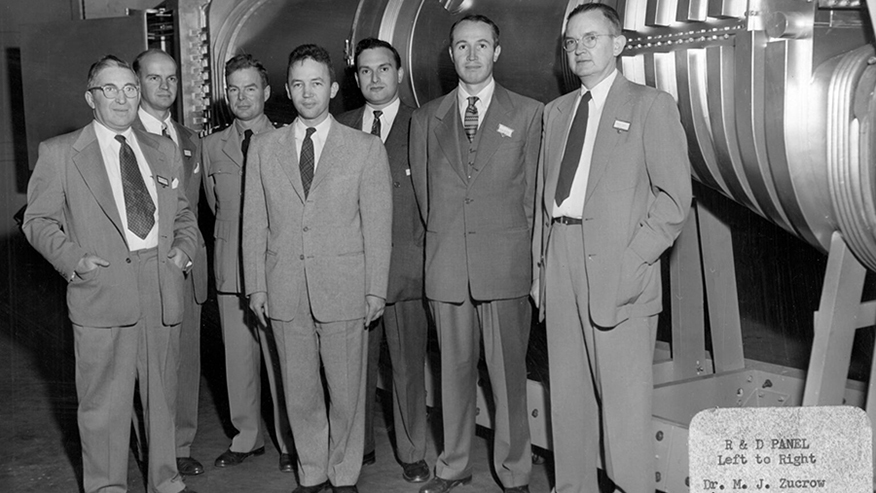 Leading rocket engineers with Dr. Maurice Zucrow,