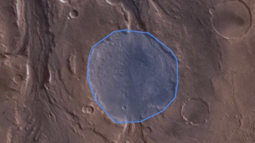 Crater highlighted on Mars