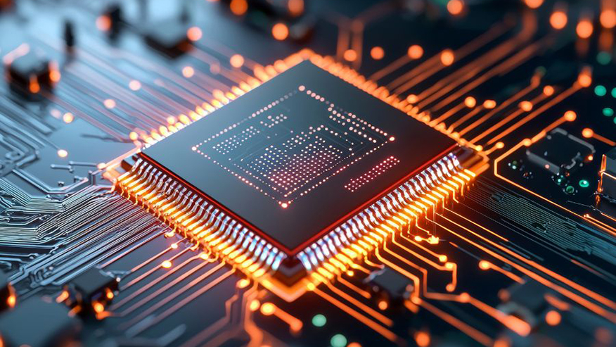 Rendering of high-tech chip