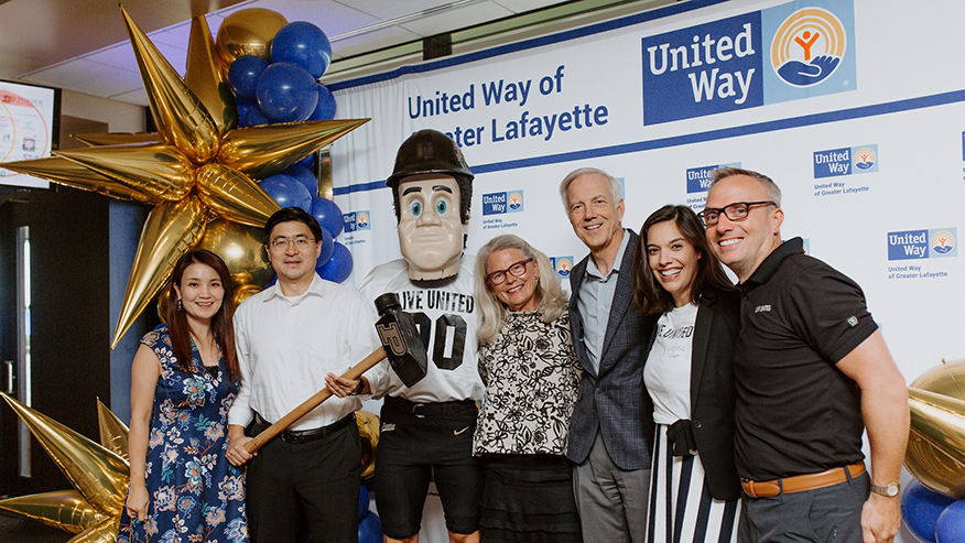 Group posing at United Way event