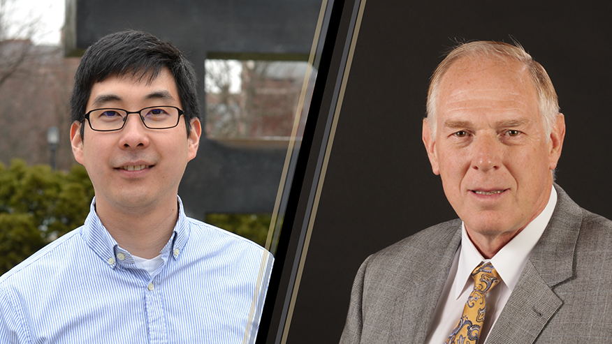 Graphic with two men