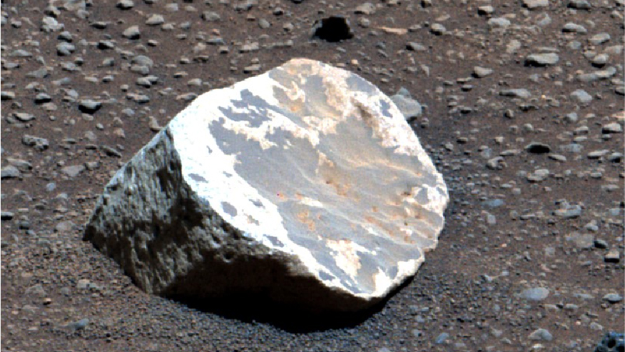 A close-up of kaolinite on Mars