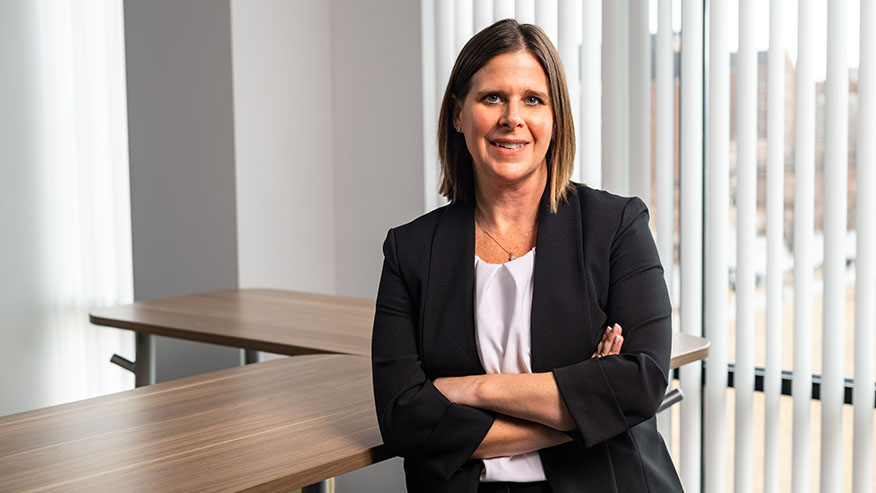 Kim Kass in an office.