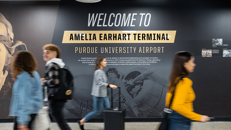 People walking through airport