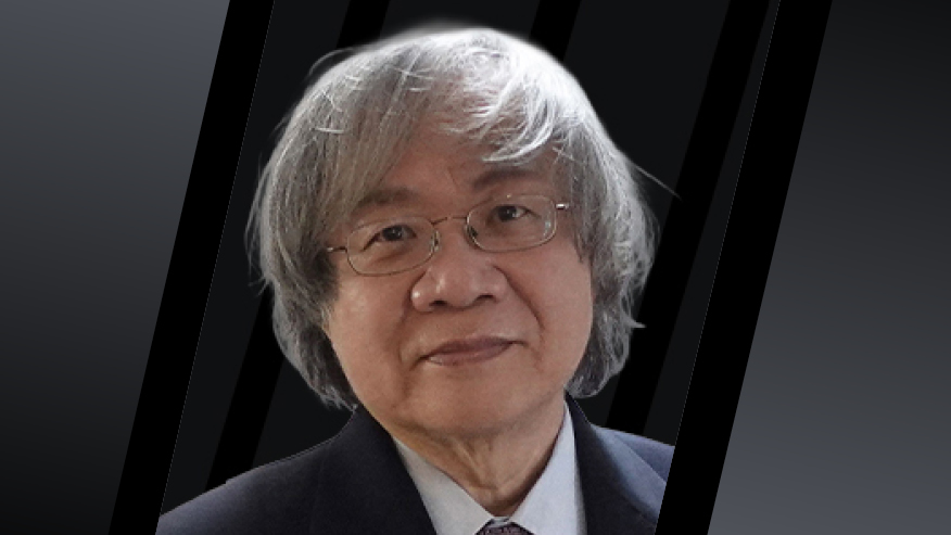 Graphic featuring man with glasses