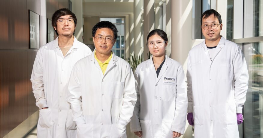 Four researchers in lab coats