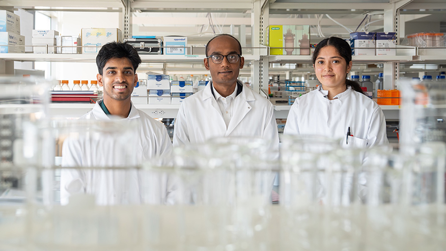 Team of researchers in lab